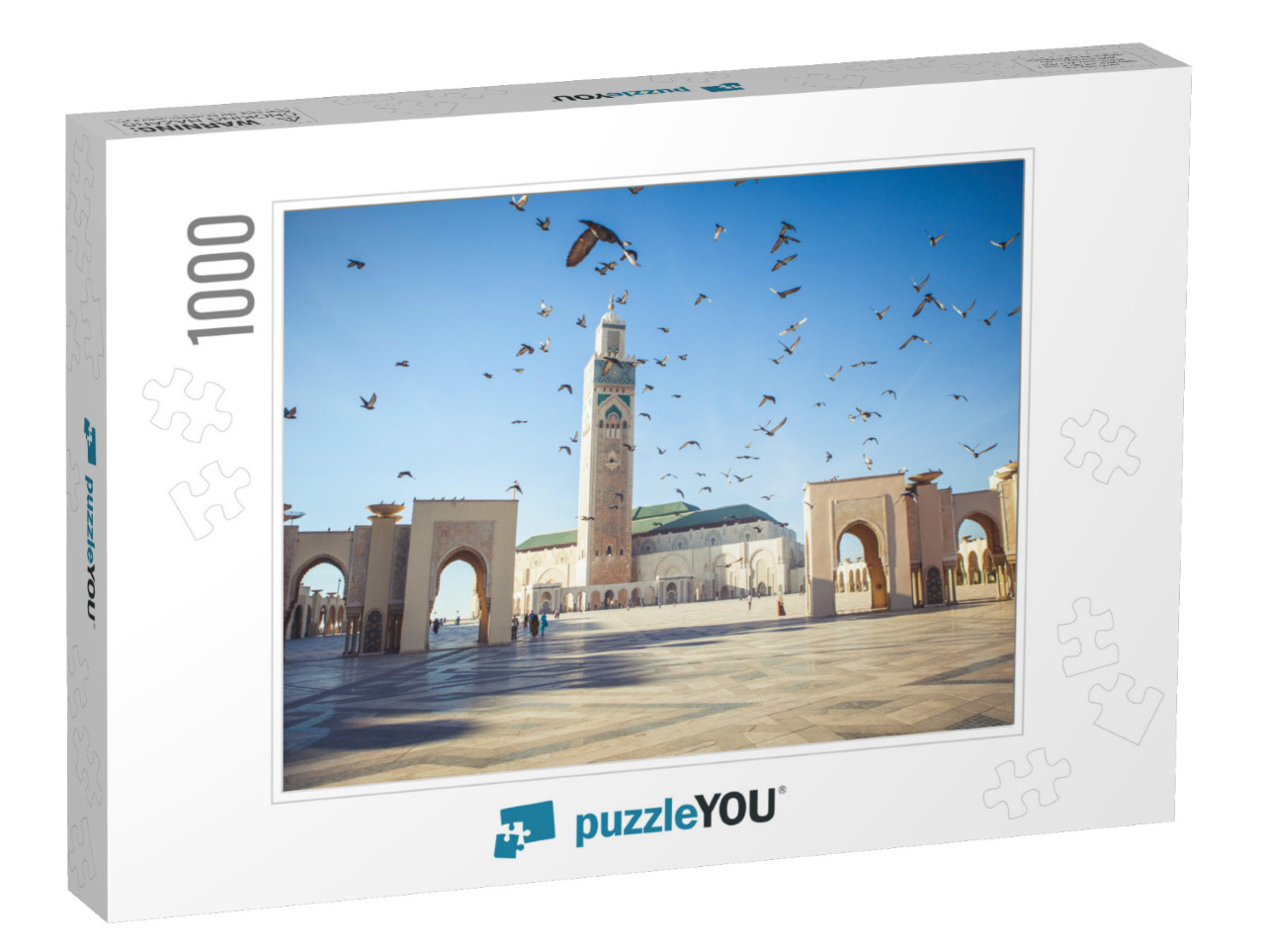 The Pigeons Soared Over the Area of the Mosque Hassan Ii... Jigsaw Puzzle with 1000 pieces