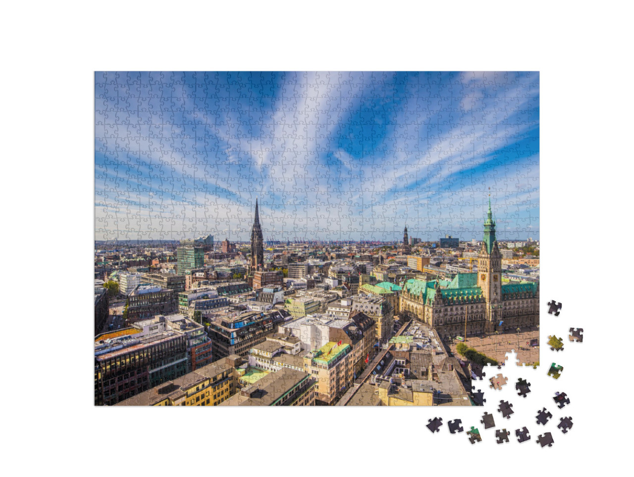 The Town Hall of Hamburg - Germany... Jigsaw Puzzle with 1000 pieces