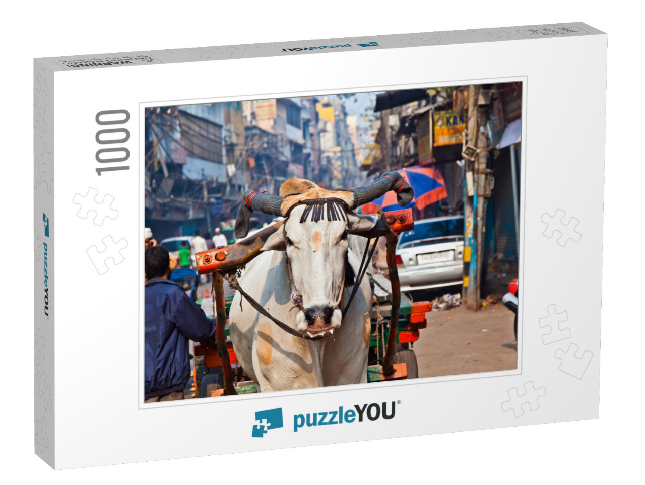 Ox Cart Transportation on Early Morning in Old Delhi, Ind... Jigsaw Puzzle with 1000 pieces