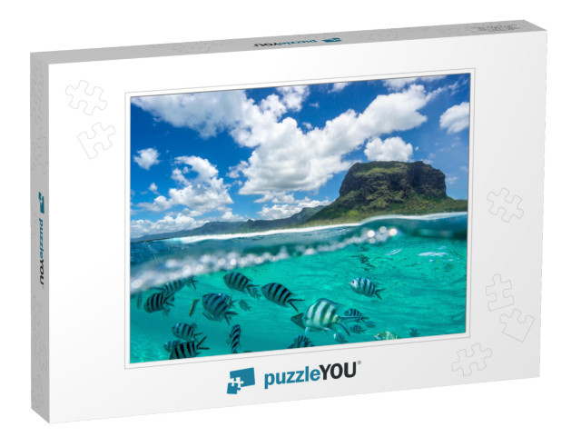 Image of a Beautiful Mountain & Clouds from the Ocean. O... Jigsaw Puzzle