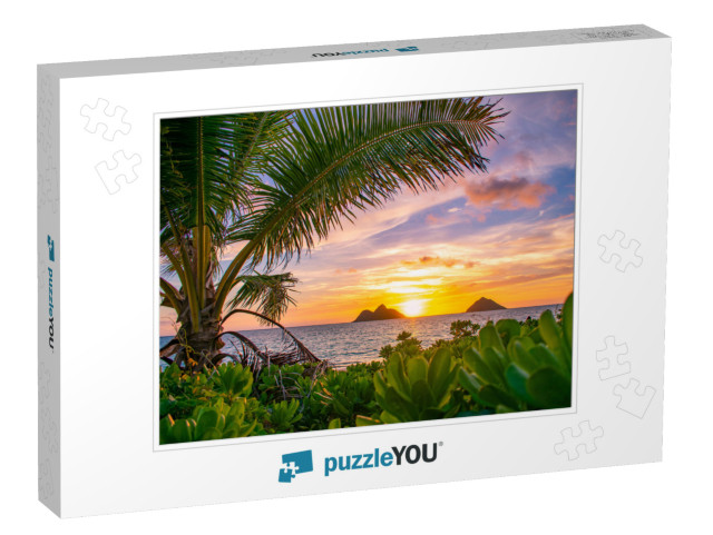 A Gorgeous Tropical Sunrise Over Lanikai Beach in Kailua... Jigsaw Puzzle