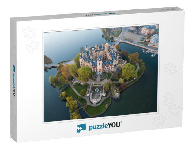 Amazing Schwering Castle from the Sky in Autumn... Jigsaw Puzzle