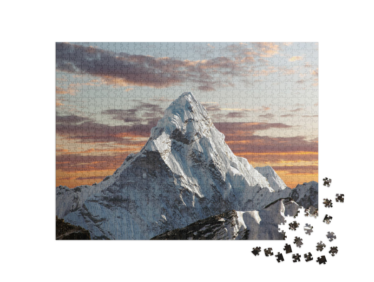 Evening View of Ama Dablam on the Way to Everest Base Cam... Jigsaw Puzzle with 1000 pieces