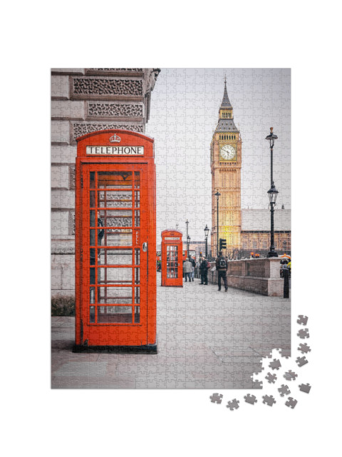 A Photography of a Red Phone Box in London Uk... Jigsaw Puzzle with 1000 pieces