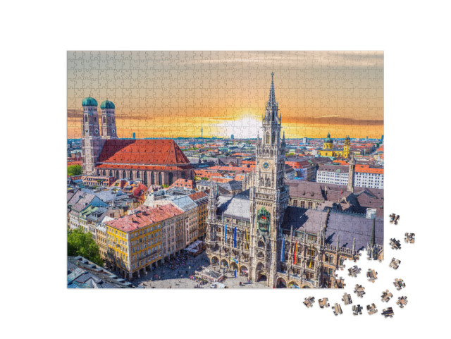 Munich in Sunset Bavaria Germany... Jigsaw Puzzle with 1000 pieces