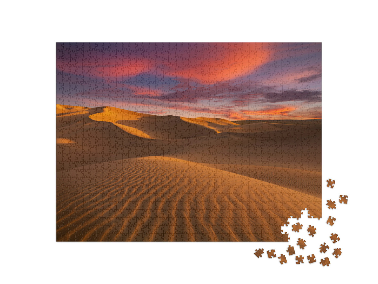 Beautiful Sand Dunes in the Sahara Desert... Jigsaw Puzzle with 1000 pieces