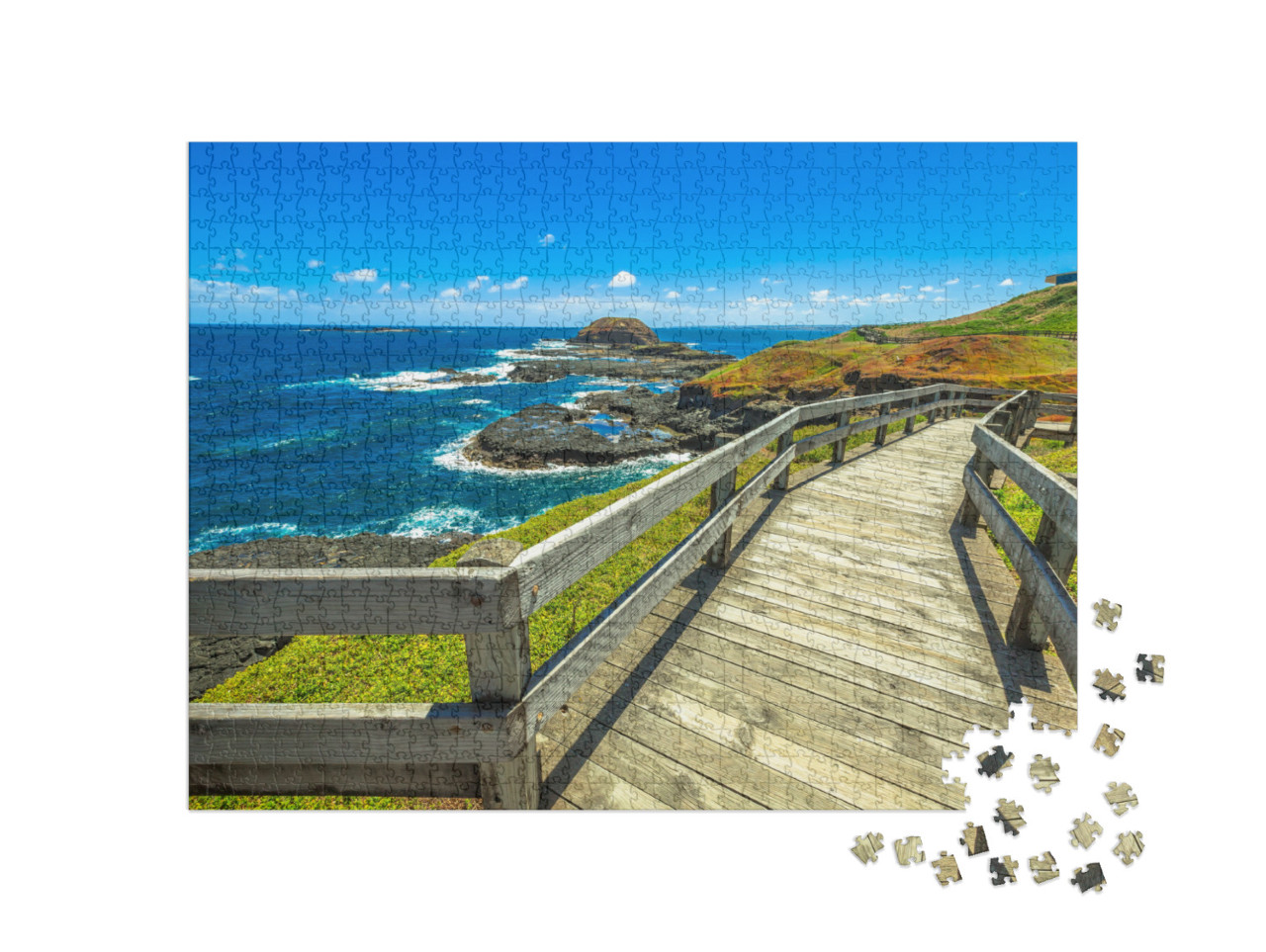 The Boardwalks Outside the Nobbies Center Overlook Seal R... Jigsaw Puzzle with 1000 pieces