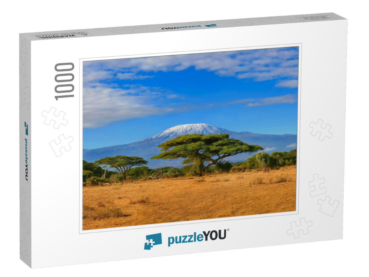 Kilimanjaro Mountain Tanzania Snow Capped Under Cloudy Bl... Jigsaw Puzzle with 1000 pieces