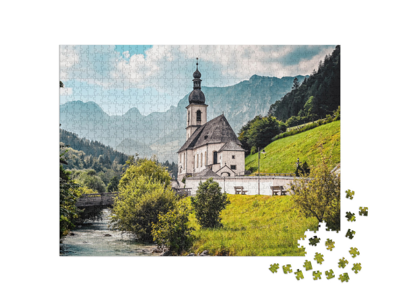 Amazing Alpine Landscape in the Bavarian Alps with the Ch... Jigsaw Puzzle with 1000 pieces