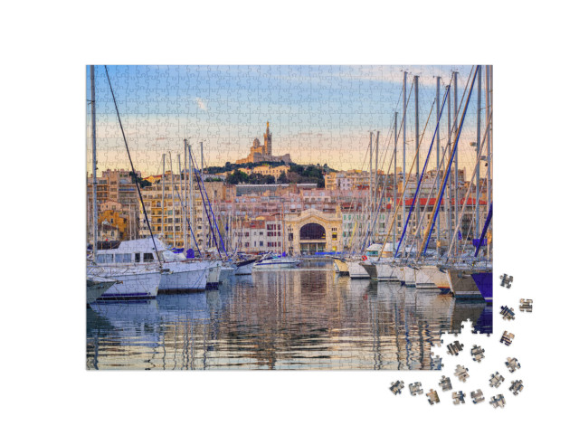 Yachts Reflecting in the Still Water of the Old Vieux Por... Jigsaw Puzzle with 1000 pieces