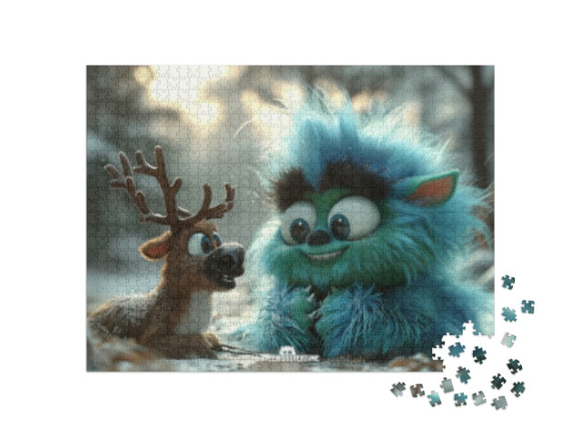 LITTLEMONSTERTIME: Fuzzlebell and Rudy Jigsaw Puzzle with 1000 pieces