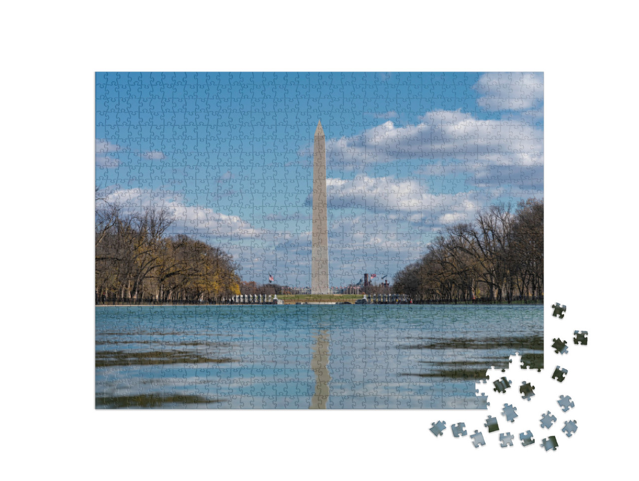 View of Washington Monument on the Reflecting Pool in Was... Jigsaw Puzzle with 1000 pieces