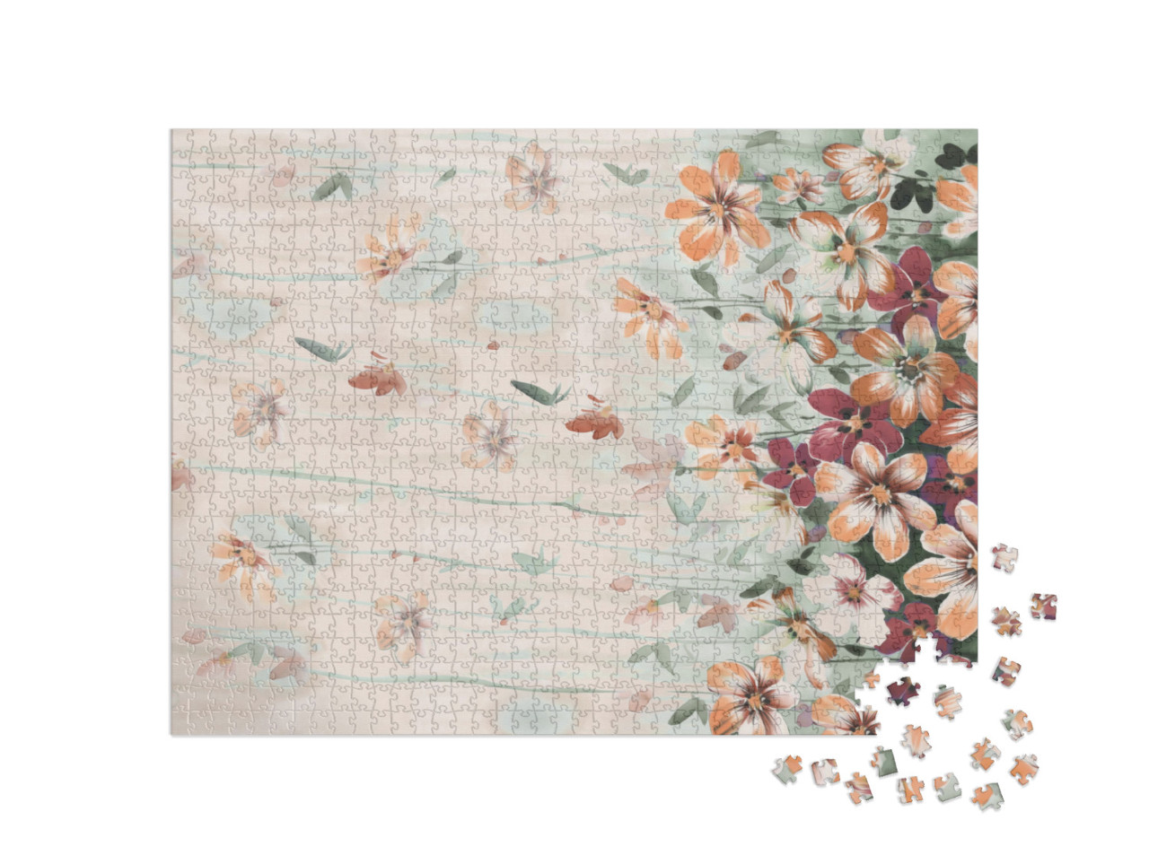 The Amazing Fabric Abstract Background, Halftone Flowers... Jigsaw Puzzle with 1000 pieces