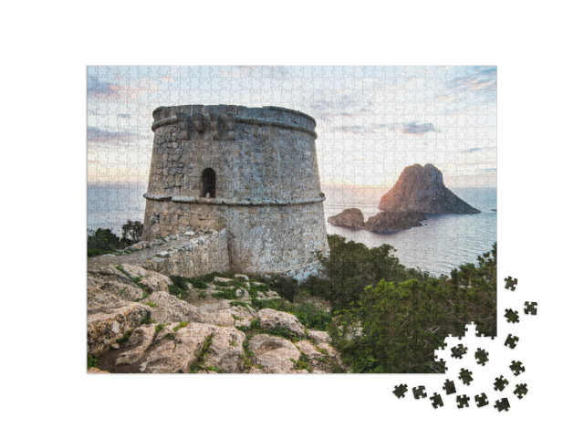 Sunset Over Es Vedra... Island, Ibiza Spain... Jigsaw Puzzle with 1000 pieces