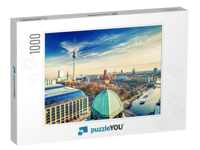 Aerial View on Alexanderplatz & Spree River, Berlin, Germ... Jigsaw Puzzle with 1000 pieces