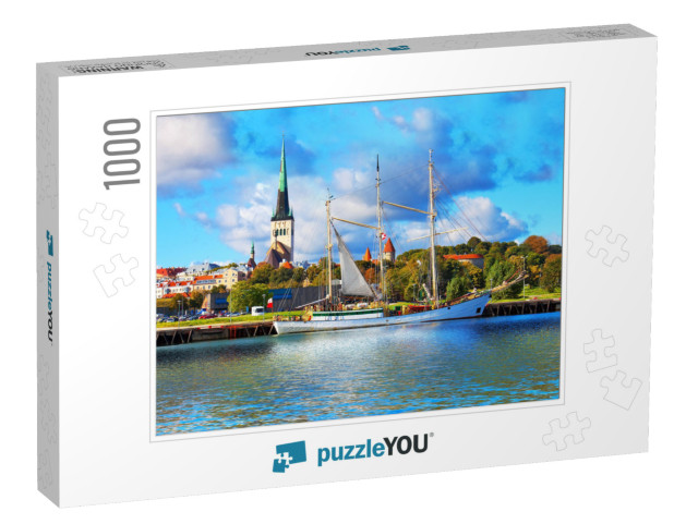 Scenic Summer Panorama of Pier with Historical Tall Saili... Jigsaw Puzzle with 1000 pieces