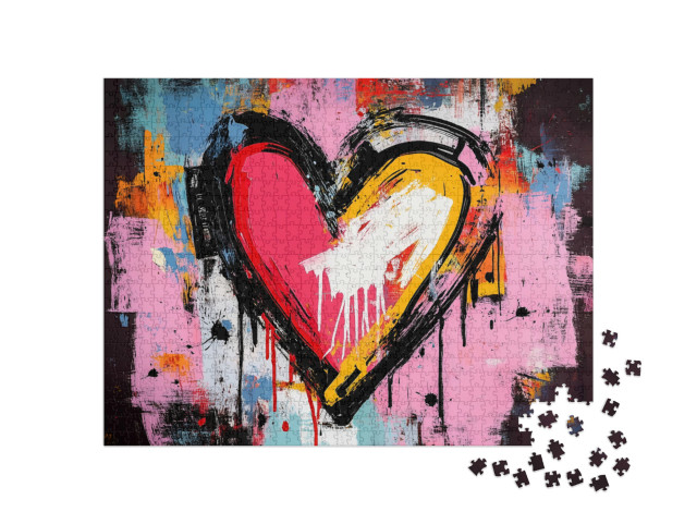 Graffiti Heart Jigsaw Puzzle with 1000 pieces