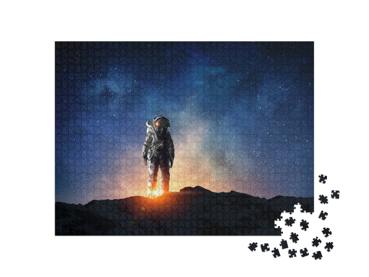 Astronaut & His Mission. Mixed Media... Jigsaw Puzzle with 1000 pieces