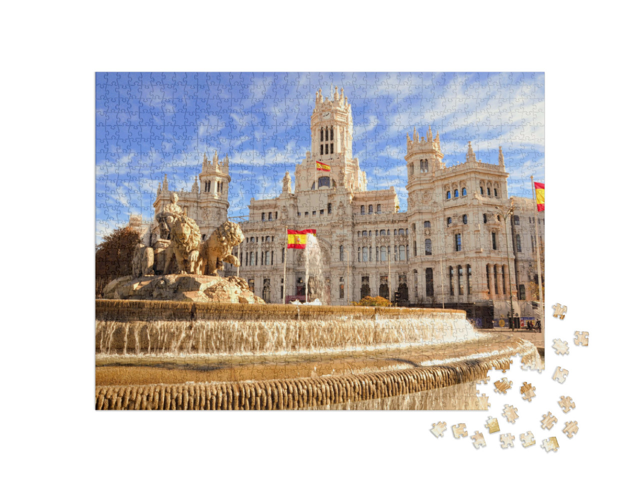 The Famous Cibeles Fountain in Madrid, Spain... Jigsaw Puzzle with 1000 pieces