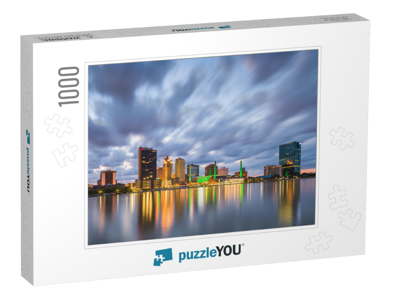 Toledo, Ohio, USA Downtown Skyline on the Maumee River At... Jigsaw Puzzle with 1000 pieces