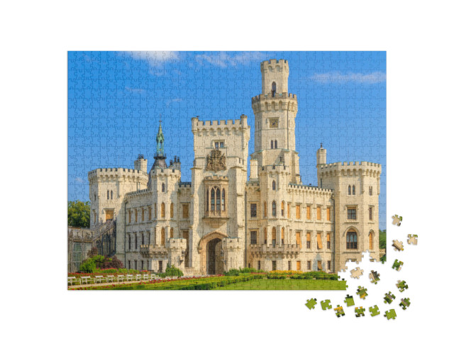 Hluboka Nad Vltavou in German Frauenberg Palace, Czech Re... Jigsaw Puzzle with 1000 pieces