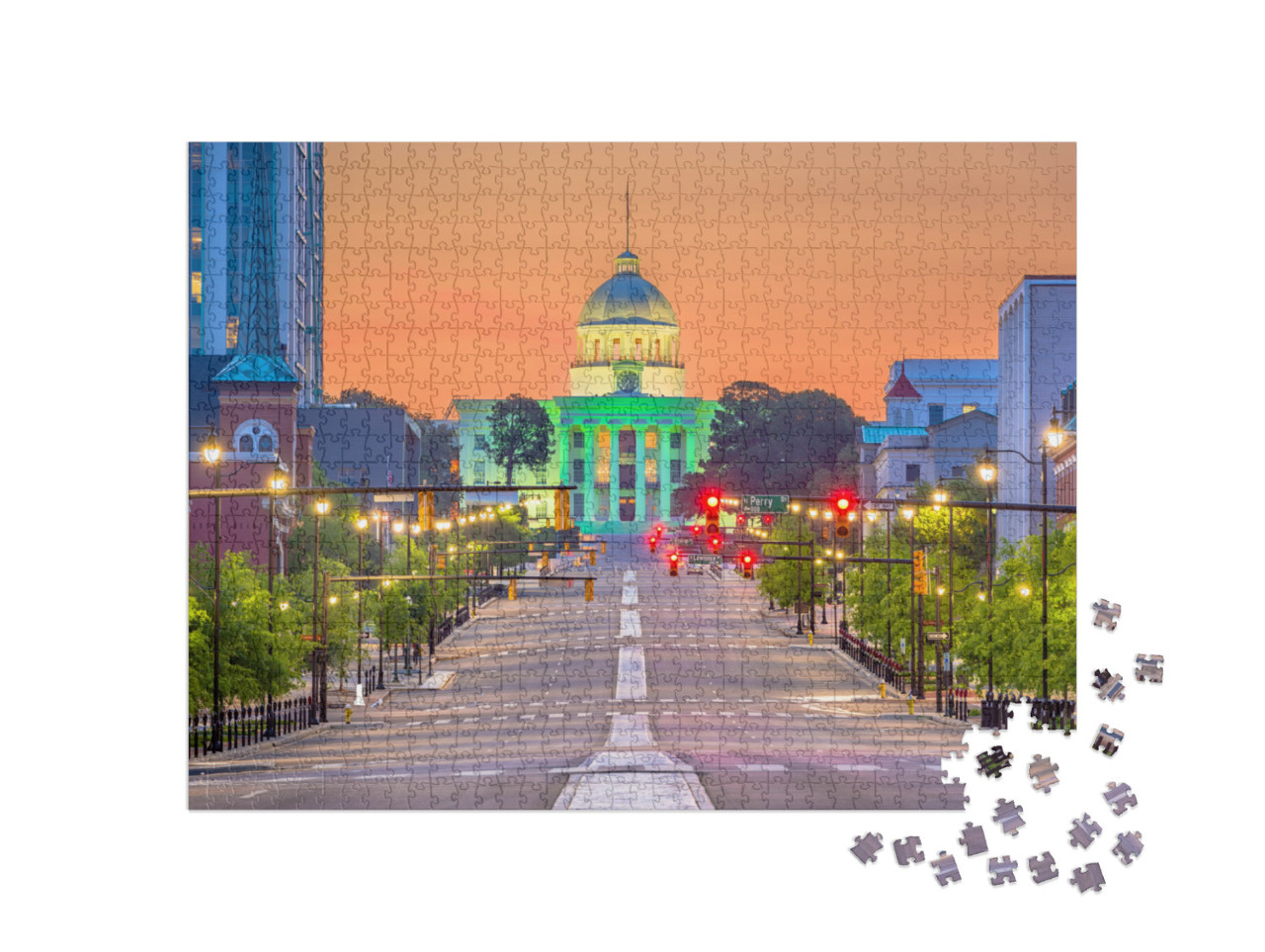 Montgomery, Alabama, USA with the State Capitol At Dawn... Jigsaw Puzzle with 1000 pieces