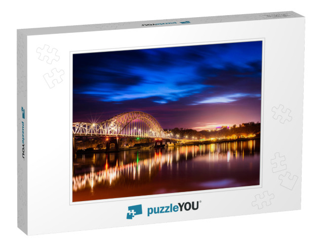 Beautiful Julien Dubuque Bride At Night After Sunset... Jigsaw Puzzle