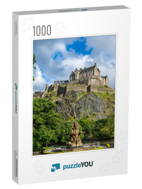 Edinburgh Castle, Scotland, from Princes Street Gardens... Jigsaw Puzzle with 1000 pieces