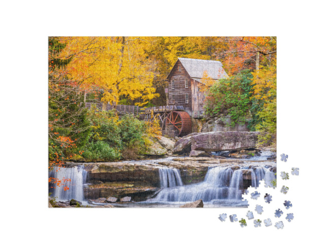 Babcock State Park, West Virginia, USA At Glade Creek Gris... Jigsaw Puzzle with 1000 pieces