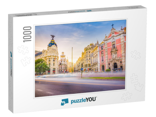 Downtown Madrid, Spain, Where the Calle De Alcala Meets t... Jigsaw Puzzle with 1000 pieces