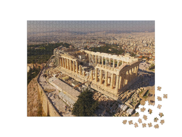 Aerial Drone Photo of Iconic Acropolis Hill & the Parthen... Jigsaw Puzzle with 1000 pieces