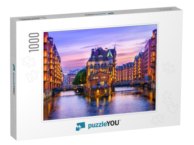 The Warehouse District Speicherstadt in Hamburg, Germany... Jigsaw Puzzle with 1000 pieces