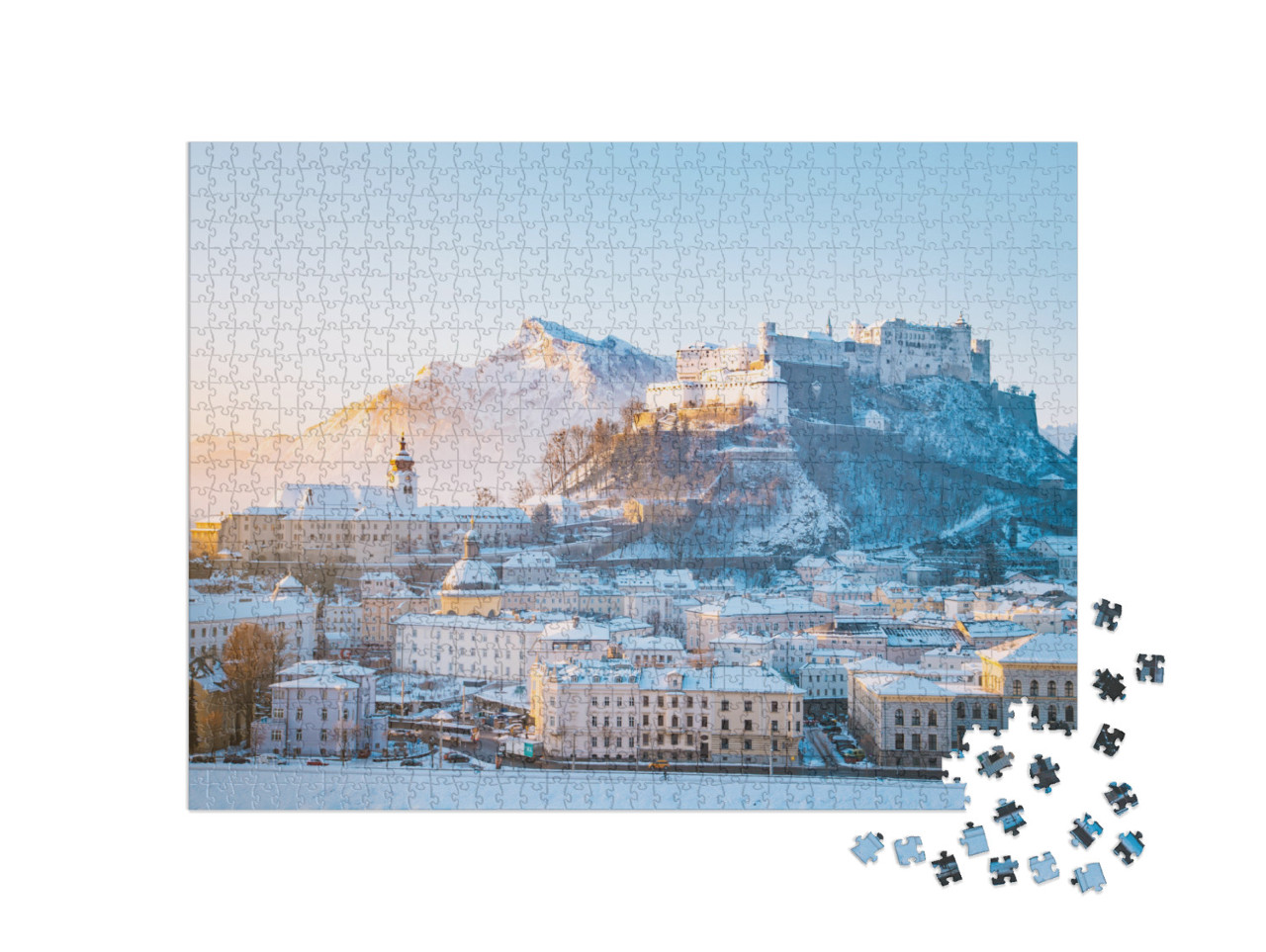 Classic View of the Historic City of Salzburg with Famous... Jigsaw Puzzle with 1000 pieces