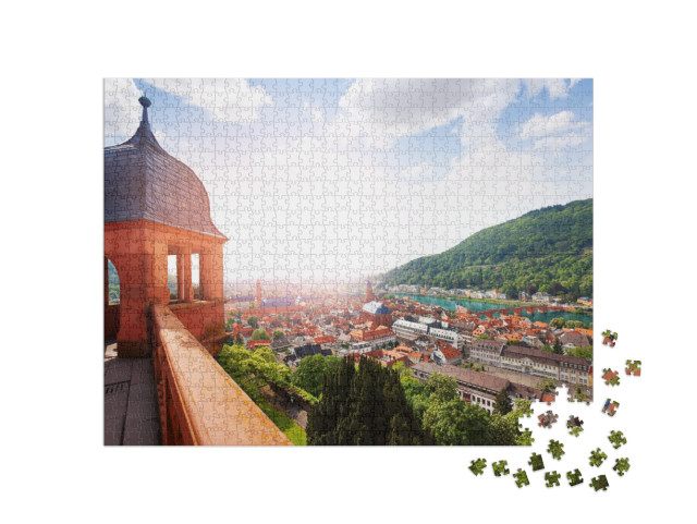 Schloss Heidelberg & City Panorama from Castle... Jigsaw Puzzle with 1000 pieces