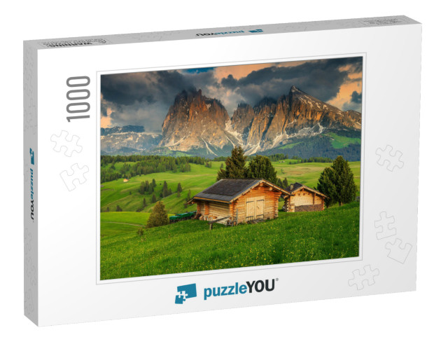 Alpe Di Siusi - Seiser Alm with Sassolungo - Langkofel Mo... Jigsaw Puzzle with 1000 pieces