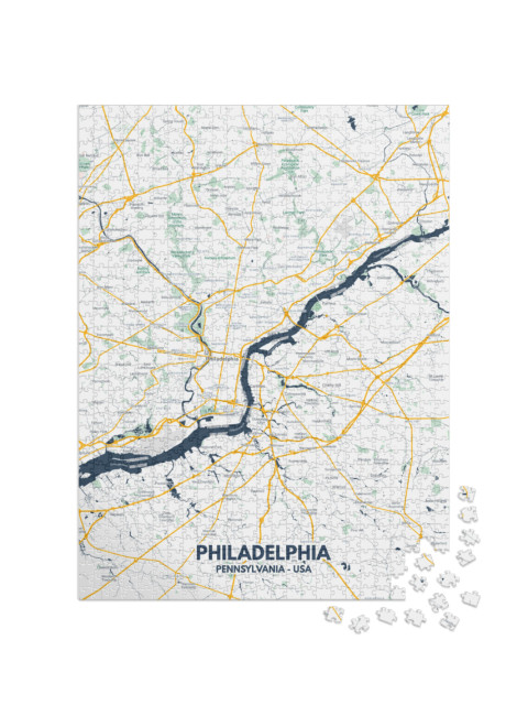 Philadelphia - Pennsylvania Map. Philadelphia - Pennsylva... Jigsaw Puzzle with 1000 pieces