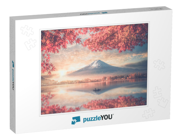 Colorful Autumn Season & Mountain Fuji with Morning Fog &... Jigsaw Puzzle