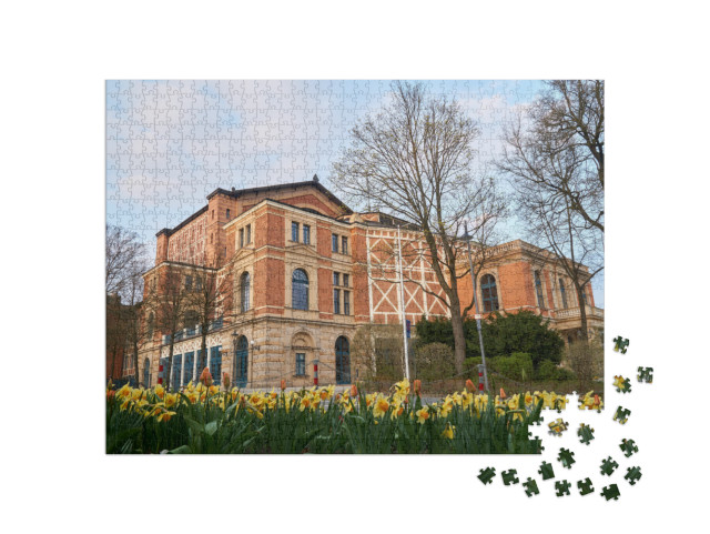 Bayreuth Wagner Festival Theatre in the Sunset with Sprin... Jigsaw Puzzle with 1000 pieces