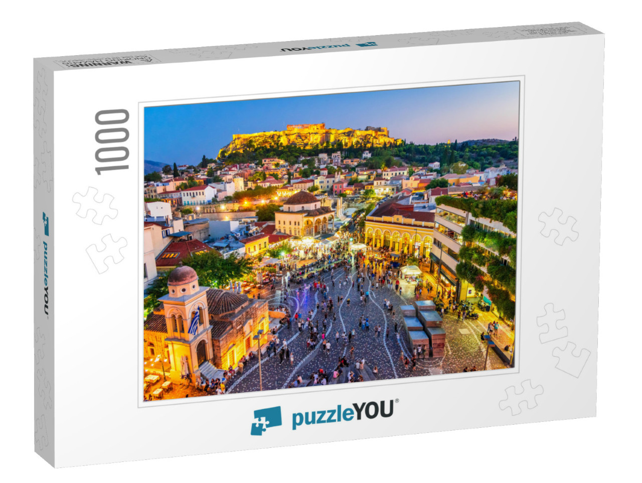 Athens, Greece - Night Image with Athens from Above, Mona... Jigsaw Puzzle with 1000 pieces