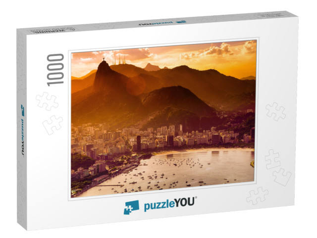 Aerial View of Buildings on the Beach Front, Botafogo, Gu... Jigsaw Puzzle with 1000 pieces