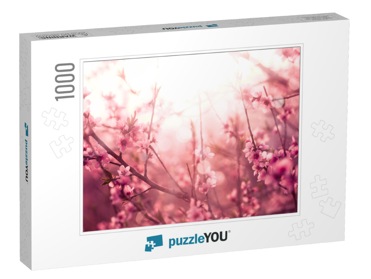 Blossoming Cherry Trees in Spring, Spring Background... Jigsaw Puzzle with 1000 pieces