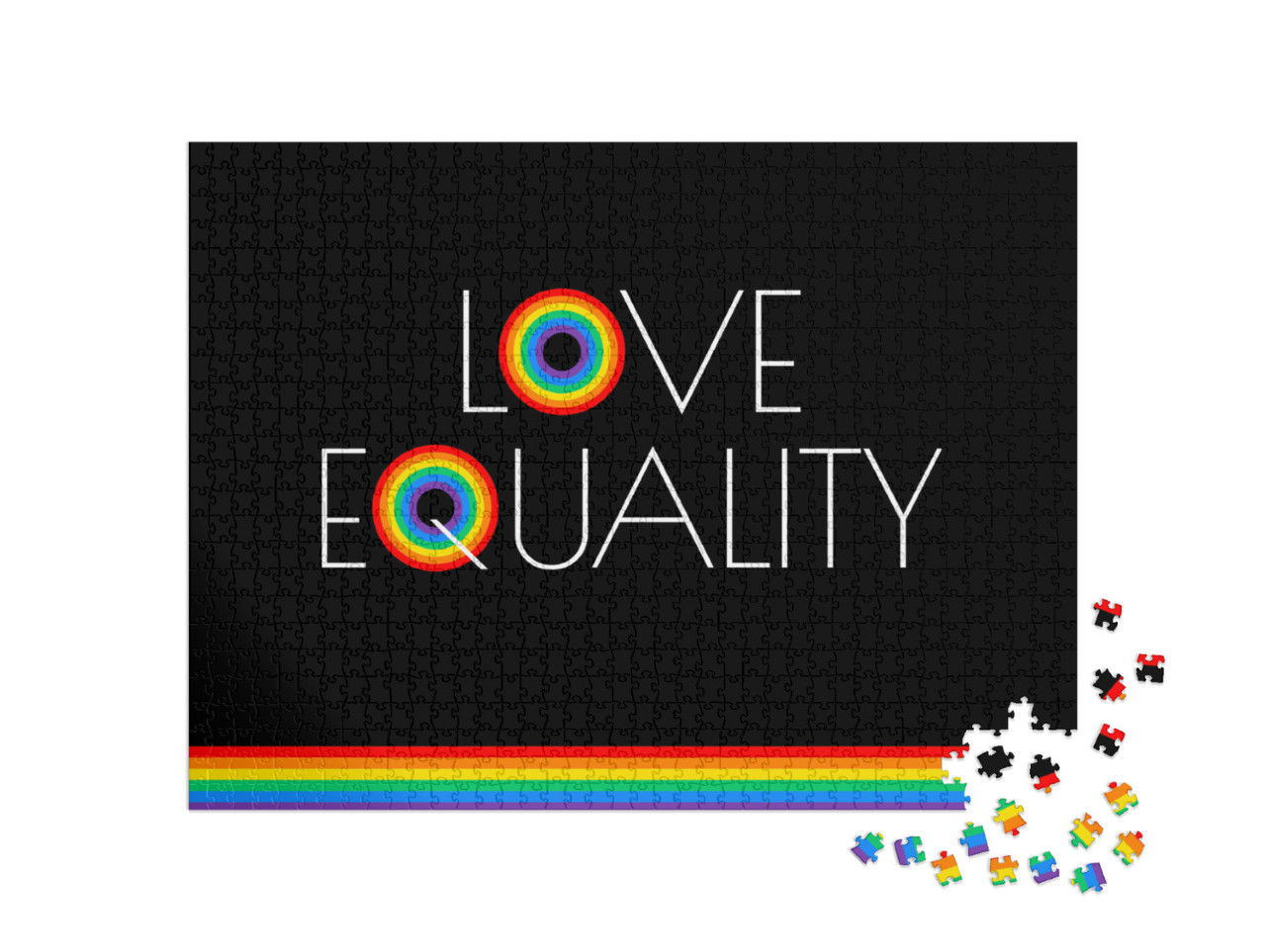 Pride Month Love & Equality Rainbow Flag Illustration... Jigsaw Puzzle with 1000 pieces