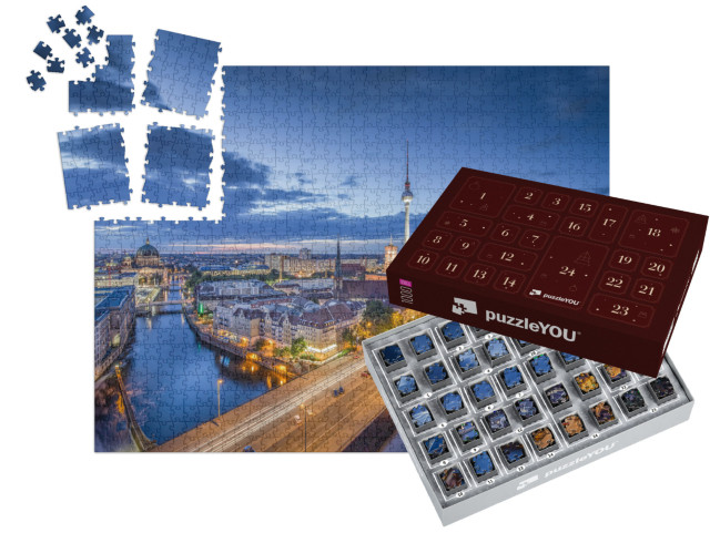 Aerial View of Berlin Skyline with Famous Tv Tower & Spre... | Jigsaw Puzzle Advent Calendar