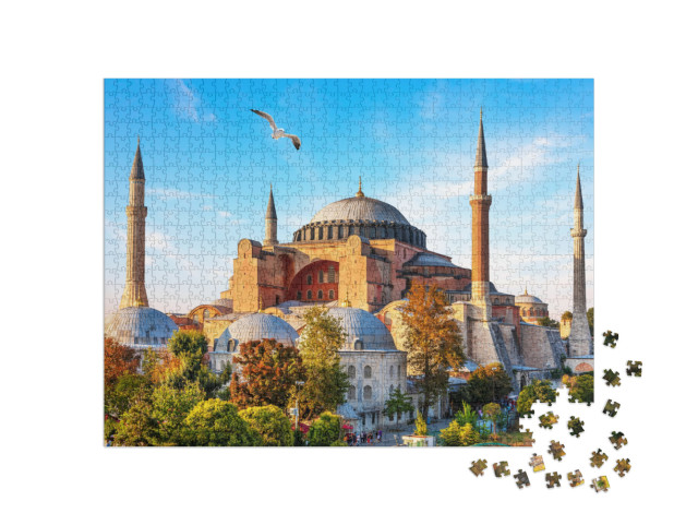 Famous Hagia Sophia Mosque in Istanbul, Turkey... Jigsaw Puzzle with 1000 pieces