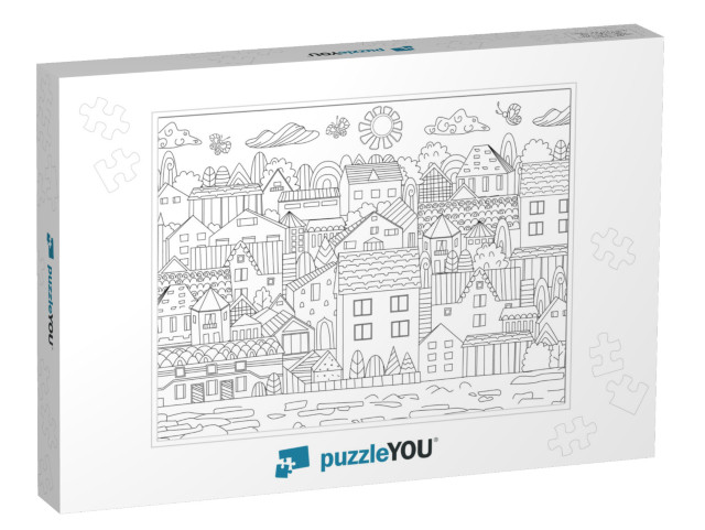 Cozy Cityscape for Your Coloring Book... Jigsaw Puzzle