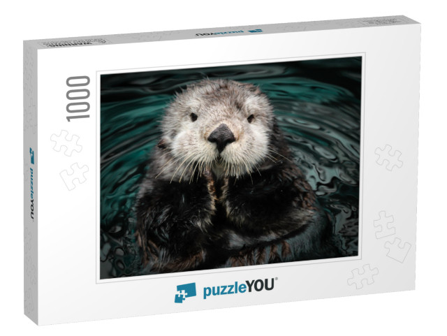 Sea Otter Posing in the Water... Jigsaw Puzzle with 1000 pieces