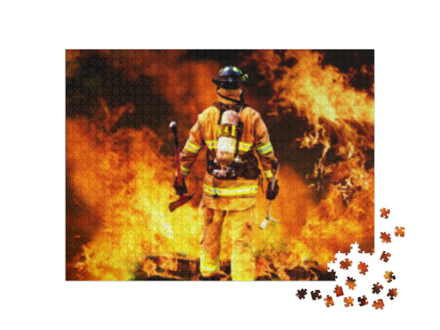 In to the Fire, a Firefighter Searches for Possible Survi... Jigsaw Puzzle with 1000 pieces