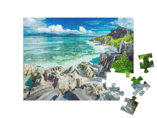 The Most Beautiful Beach of Seychelles - Anse Source Darg... Jigsaw Puzzle with 48 pieces