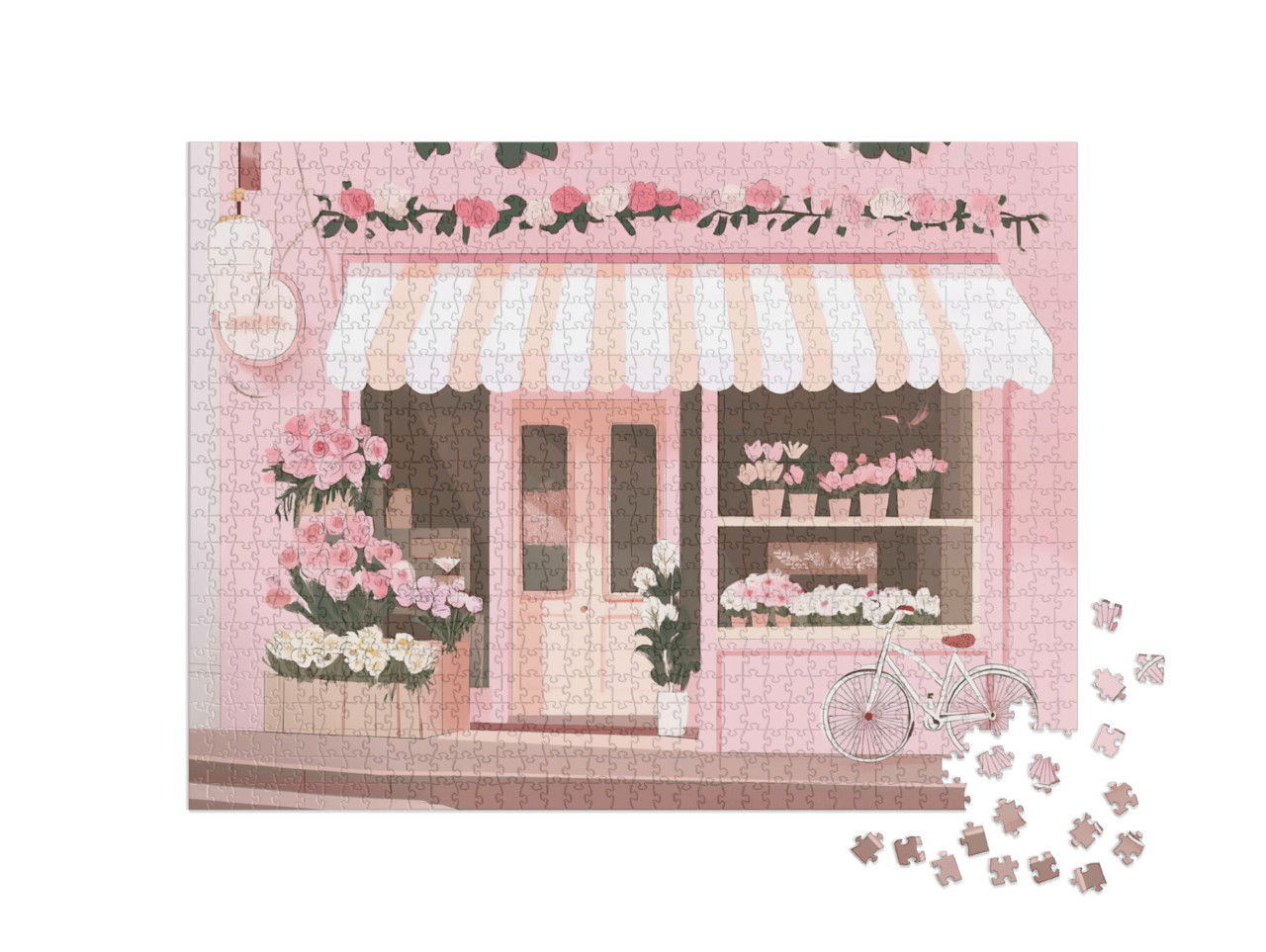 Pink Flower Shop Jigsaw Puzzle with 1000 pieces