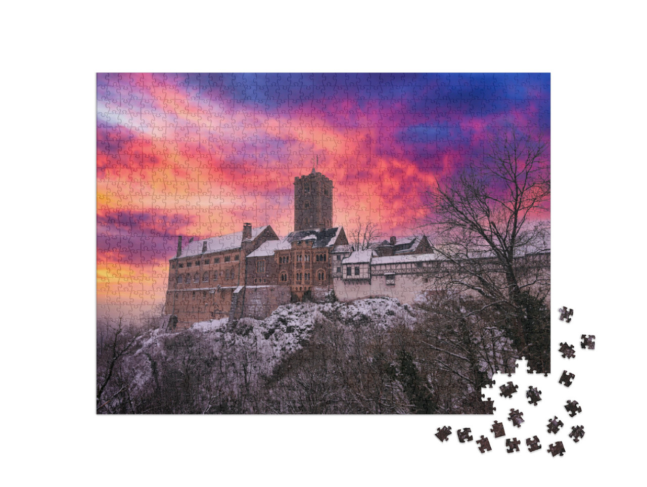 Panoramic View of Wartburg Castle in the Thuringian Fores... Jigsaw Puzzle with 1000 pieces